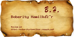 Boberity Hamilkár névjegykártya